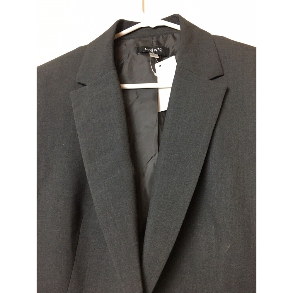 Nine West Blazer Business Jacket Women’s Gray Size 12  Button Closure - Picture 9 of 12